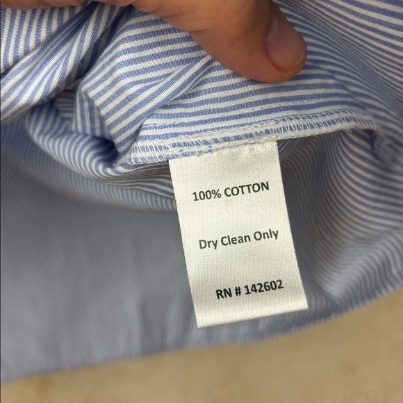 Sail to Sable Pinstripe White and Blue Ruffle Dress - S - Picture 7 of 10